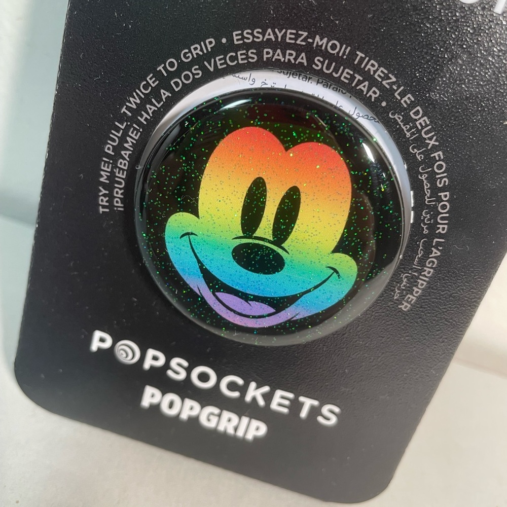 Disney Parks Rainbow Glitter Mickey Pride PopSocket